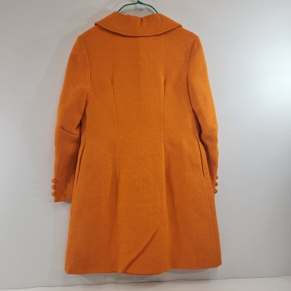 Orange Mod Style Peacoat with Matching Dress Vtg Handmade Womens Extra Small - Picture 6 of 16